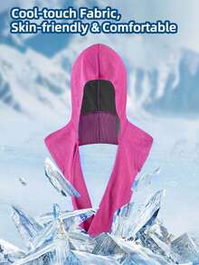 1pc Unisex Solid Color Hooded Balaclava Neck Gaiter, Breathable Mesh Moisture-Wicking Quick-Dry Cooling Headscarf, Sun Protection Multi-Purpose Headwrap, Suitable For Fitness, Cycling, Motorcycle, Running, Hiking, Outdoor Training, Beach - Multicolor - View 9