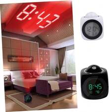 Reloj Despertador Digital con Proyección Giratoria, Pantalla LED, Voz, Repetición y Temperatura, Color Aleatorio - 1 - Ver 4