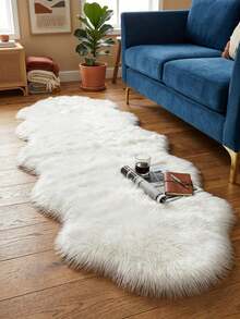 1pc White Wavy Decorative Rug, Valentine's Day Plush Bedroom Decor, Small Rug, Carpet, Love Home Decor, Living Room Rug, Living Room Small Rug, Bedroom Rug, Living Room Home Decor, Outdoor Rug, Washable Rug - Multicolor - View 3