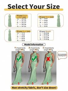 Vestido elegante y brillante sin espalda para mujeres, para ocasiones románticas, de fiesta, boda, graduación y eventos formales de primavera - verde menta - Ver 2