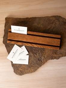 Wooden Business Card Holder: Multi Card Display, Reception Desk Stand - View 5