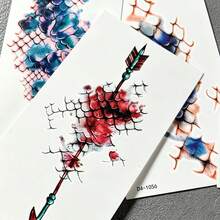 4pcs Fish Scale Temporary Tattoo Stickers, Body Tattoo Decoration, Waterproof Temporary Tattoo, Easy To Apply Makeup Accessories, Party Makeup Supplies - Multicolor - View 10