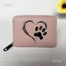 Love Paw Print Card Holder, Lightweight Fashion Wallet, Suitable For Daily Use, Women's Gift Mini Wallet/Purse/Card Holder - Multicolor - View 13