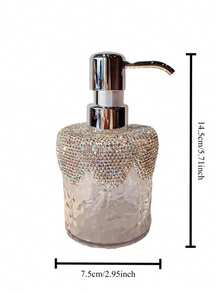1pc Bling Rhinestone Foaming Soap Dispenser Hammered Glass Bathroom Hand Wash Bottle - Multicolor - View 7
