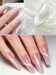 SAUA Esmalte de uñas de gel Crystal Clear Cat Eye - Brillo ultra brillante y duradero, gel de uñas de grado profesional, fórmula sin alcohol, esmalte de uñas de gel de alta calidad, esmalte de uñas de gel - Multicolor - Ver 5