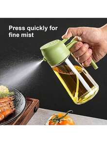 1件極簡居家風透明二合一噴油瓶,防漏可重複使用 470ml 大容量廚房工具,適用於烹飪、野餐、烘焙與日常廚房儲存,多功能控油容器,母親節新年禮物 - 查看 7