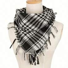 1pc Printed Alfat Arabic Style Headscarf, Rice Grain Knot Design, Dubai Style Desert Headscarf Scarf - Multicolor - View 2