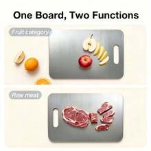1pc/2pcs/3pcs/Stainless Steel Cutting Board - Double-Sided, Rust-Resistant, , For Meat, Fruit And Vegetables - Premium Kitchen Cutting Mat With Enhanced Hygiene - View 4