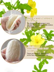 6/3/1pc Natural Loofah Sponge, Loofah Flower Natural Exfoliating Bath Sponge, Suitable For Men And Women, Bathtub Shower Deep Body Cleansing, Bathing Use - Multicolor - View 4