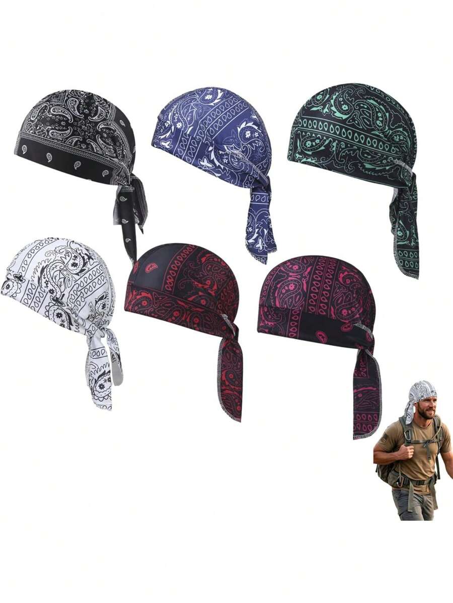 1pc/2pcs Unisex Elastic Fabric Pirate Hat Cycling Sports Bandana Headwrap, Suitable For Daily Outings, Cycling, Sports, Hiking, Etc. - J - View 1