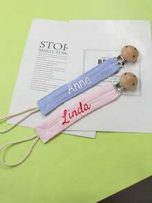 1 pieza/2 piezas Clip anti-caída personalizable, nombre bordable, llavero personalizado, personalización de nombre DIY, artículo decorativo, regalo para amigos/cumpleaños. - Estilo A - Ver 7
