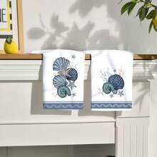 2/4/6pcs Set, Dish Towel, Ocean Creature Pattern Printed Towel, Ultra-Fine Microfiber Modern Absorbent Cloth, Cooking And Baking Tea Towel, Dish Cloth, Cleaning Towel, Hand Towel, Tea Towel, Ultra-Soft And Highly Absorbent, Kitchen Decor, Gift For Neighbors, Gift For Mom, Birthday Gift, Sweet Housewarming Gift For Friends, Kitchen Accessories, Daily Necessities, Life Essentials - Multicolor - View 10