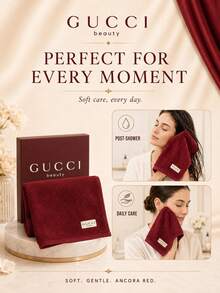 Gucci Burgundy Square Scarf, 41*40cm, Soft Skin-Friendly Absorbent, Comes With Gift Box, Delicate No Shedding, Perfect For Holiday Gifts And Personal Use - Burgundy - View 8