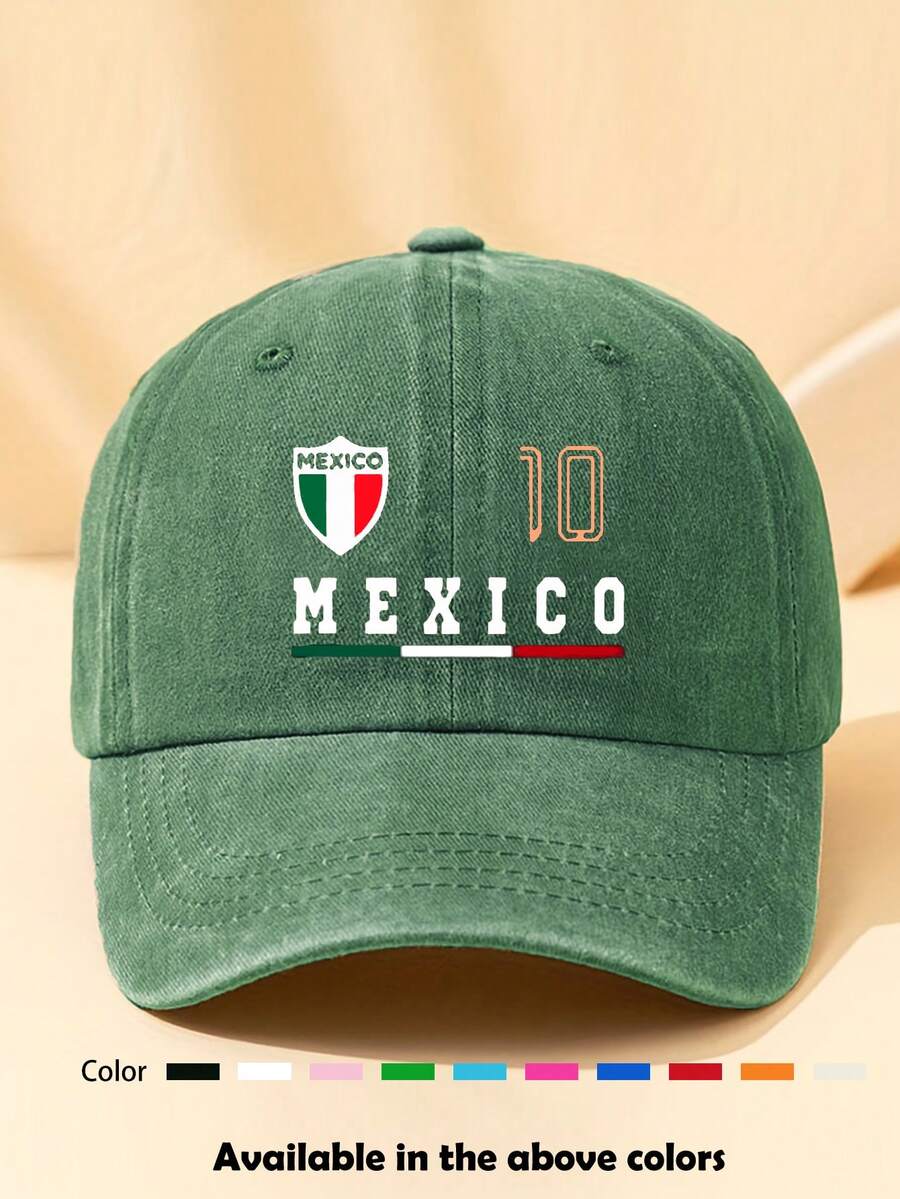 1pc Unisex All-Season Football Print World Cup Baseball Cap, Casual Versatile Baseball Cap, Korean Style Soft Top Sun Hat, Dad Hat, Trucker Hat, Suitable For Daily Wear - Style 5 - View 1