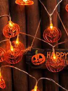 3pcs/Set 1.5M Halloween Dark Gothic Pumpkin Bat Ghost LED String Lights, Ghostly Sinister Creepy Haunted House Halloween Decor, Classic Halloween Decor, Wonderful Halloween Gifts, Indoor Outdoor Lawn Porch Window Halloween Holiday Party Decor - Ghost Bat Pumpkin - View 8