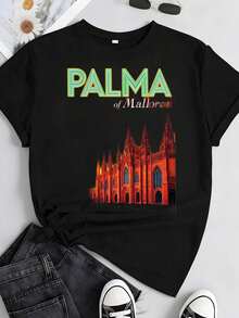 Unisex Women's T-Shirt From TShirt Unisex Palma De Mallorca Classic - Black - View 1