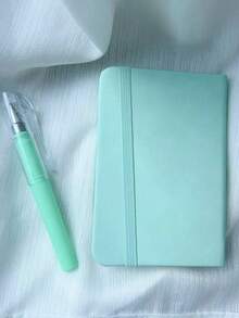 2 PCS Artificial Leather Pocket Notebook Set - A Soft Mini Diary, Each Book 96 Lined Pages, Elastic Closure, Back To School, First Day Of School - Multicolor - View 11