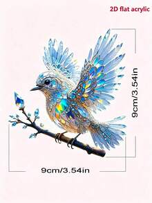 Colorful Acrylic Bird Hanging Ornament, Painted Glass Style Window Catcher, Crystal Effect Blue Bird Pendant, Rainbow Catcher Decoration, Suitable For Home, Balcony, Window, Christmas Tree Decoration, Nature Lover Gift, Birthday Christmas Gift - A - View 8