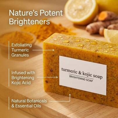 30-Pack Handmade Cold-Processed Soap With Turmeric, Lemon, Quercus And Ginger For Face And Body Wash (Granule Soap),Tumeric Soap,Kojic Acid Soap,Soap.Soap.Crunchy Soap.Face Care Products.Skin Care Set.Bodycology.Shower Stuff.Skincare Set.