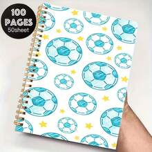 1pc Dynamic Soccer Splash Art A5 Spiral Notebook, A5 Size, 50 Sheets, Student Classroom Notes, Office Meeting Records, Portable Planner And Diary Notebook, Suitable For Professionals, Students - Autumn Semester Essential School Supplies - C - View 13