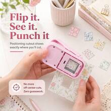 1x0.8inch Postage Stamp Edge Paper Punch For Junk Journal & Scrapbooking, Stackable Craft Punches With Precision Alignment Cutout Design For Card Making-Pink - Medium Pink - View 9
