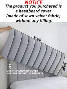 Integrated Thickened Suede Headboard Cover, All-Inclusive Dust Cover, Double-Sided Soft Packaging, Anti-Collision Headboard Cover - Khaki - View 3