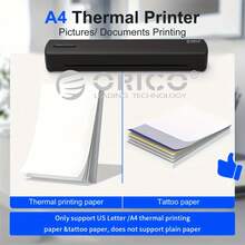 ORICO Printer Portabel A4, Printer Termal Ringan dan Ringkas, Printer Nirkabel untuk Perjalanan, Kendaraan, Kantor dan Sekolah, Kompatibel dengan Ponsel dan Laptop, Ukuran A4, Dapat Mencetak Berbagai Dokumen dan Pola Tato - MultiWarna - View 6