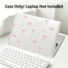 1件裝粉色蝴蝶結UV印花筆電保護殼，透明硬殼保護套，適用於MacBook Air與Pro，耐用塑料 - 查看 5