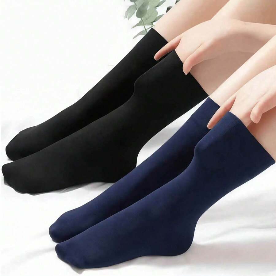 20/10/5/1 Pair Men's Ultra Loose Breathable Socks, Non-Binding Top, Easy On/Off Elastic Opening, Thick Soft Mid-Calf Socks, Smooth Comfortable Universal Socks - Multicolor - View 1