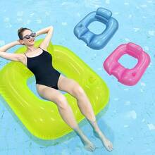 PVC Pearlescent Square Inflatable Lounge Chair Adult Pool Backrest Sofa Float - Multicolor - View 3