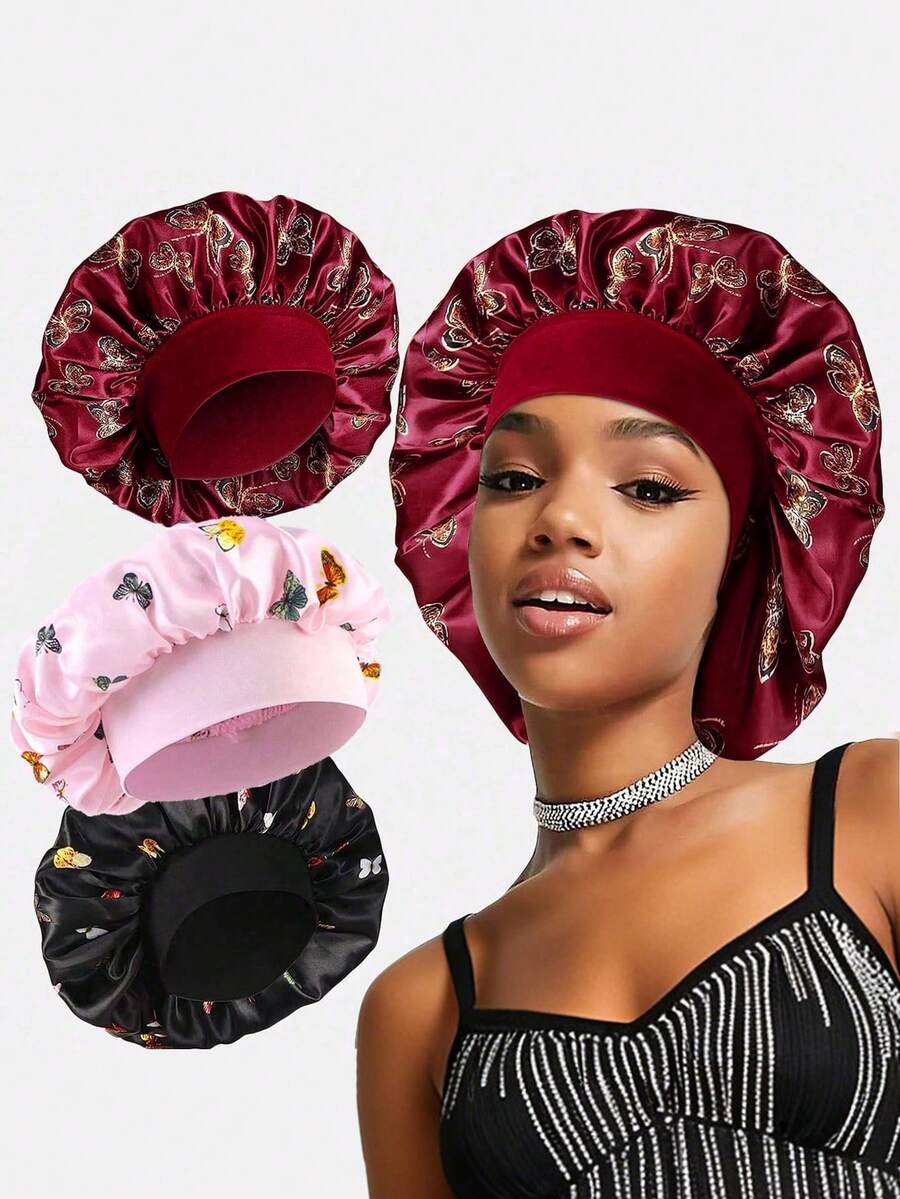 3 buah Ikat Kepala Wanita Berwarna-warni dengan Pita Lebar dan Elastisitas Tinggi, Cocok untuk Tidur, Terapi Kemoterapi, dan Pelindung Rambut, Sesuai untuk Penggunaan Sehari-hari