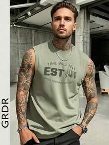 GRDR 男士夏季休闲无袖圆领背心 - 薄荷綠 - 查看 1