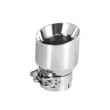 3''Inlet 4''Outlet Tailpipe Trim Tip Exhaust End Pipe Polished Stainless Steel - A - View 1