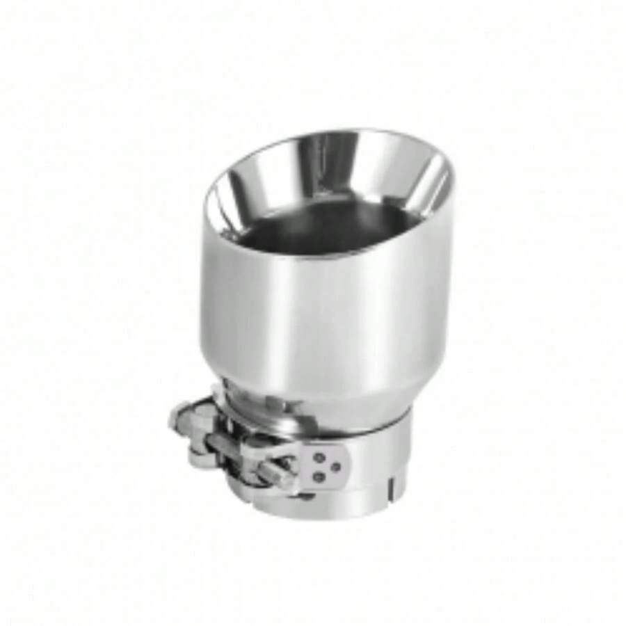 3''Inlet 4''Outlet Tailpipe Trim Tip Exhaust End Pipe Polished Stainless Steel - A - View 1