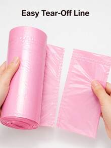 150pcs Pink Drawstring Trash Bags 45 X 45cm / 17.72 X 17.72in Plastic Rose Scented Small Bin Liners With Tie Handles And Tear Off Line Garbage Bags For Bathroom Kitchen Bedroom Office Living Room Small Trash Cans Daily Home Users - Pink - View 8