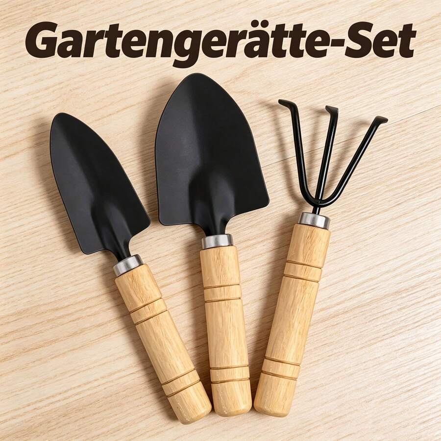 Juego de 3 miniherramientas de jardinería, kit de jardinería con pala pequeña para el cuidado de plantas en maceta de interior y jardinería doméstica. - 1 juego - Ver 1