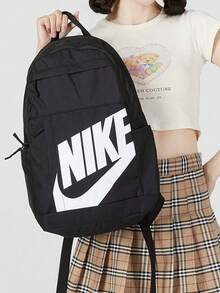 Nike ELEMENTAL Classic Versatile Comfortable Casual Large Logo Student Backpack Unisex Black - Black - View 2