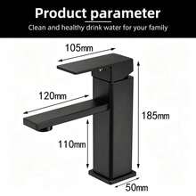 Grifo de cocina de ABS negro con agua fría y caliente, grifo multifuncional universal para fregadero de cocina, juego de grifo de doble entrada de agua fría y caliente de alta calidad con accesorios. - Negro - Ver 4