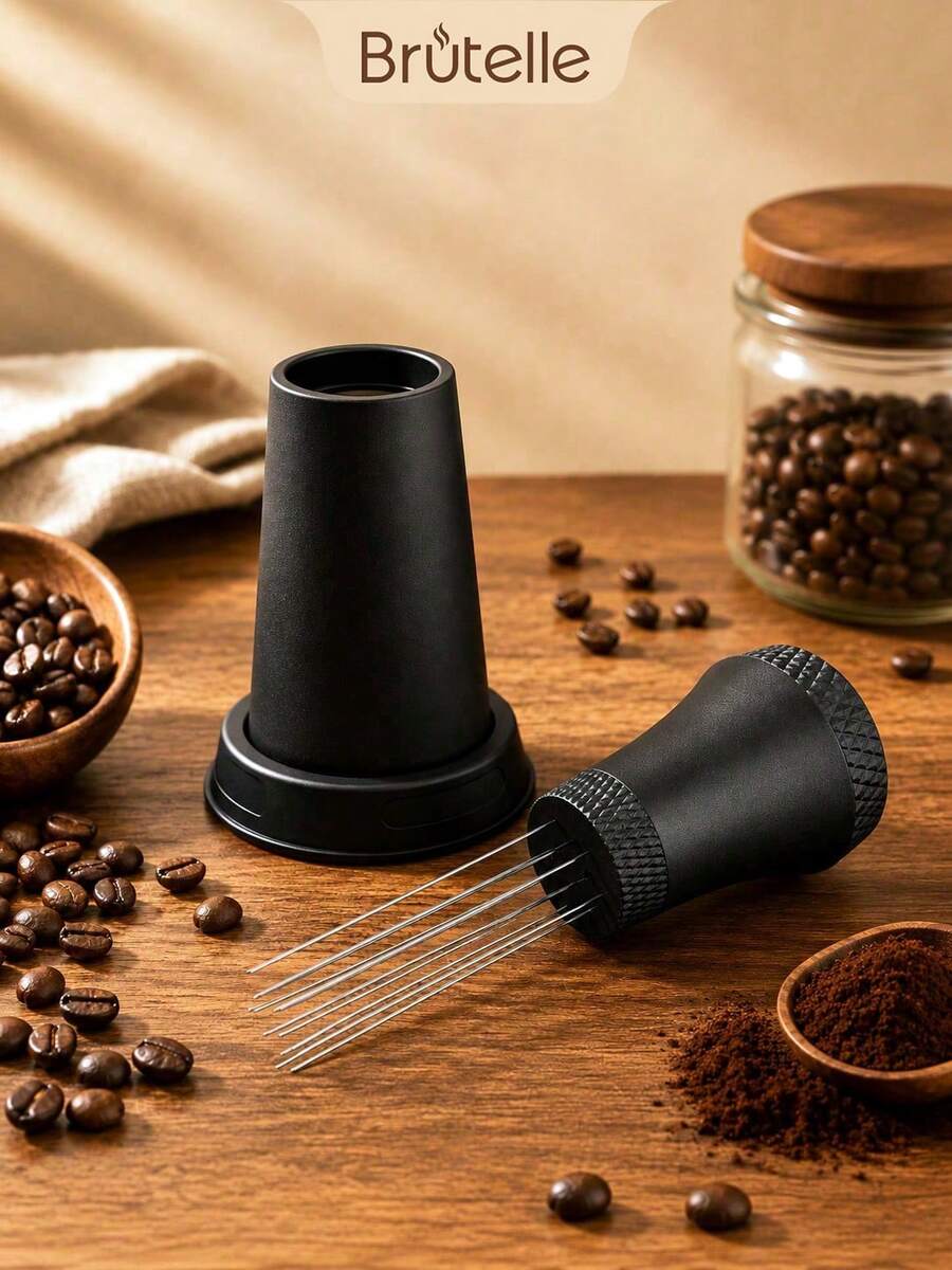 Brutelle 1入不鏽鋼咖啡粉針，便攜式咖啡粉分發器，適用於居家咖啡角、辦公室及旅行