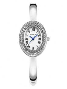 1pc Women's Minimalist Vintage Delicate Small Versatile Bracelet Quartz Watch Suitable For Daily Wear - Silver - View 10