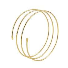 3pcs/1pc European & American Minimalist Smooth Metal Arm Cuff, Adjustable Water Drop Shaped Arm Ring, Vacation Style, Ins Influencer Same Style Arm Jewelry - Gold - View 3