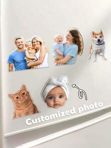 Customized Photo Magnets, Acrylic Fridge Magnets - Warm, Cute, Special Home Decor - Photo Fridge Magnets, Mother-Daughter Photo Magnets Gift, Dog Photo Magnets, Family Photo Magnets Gift, Couple Gift - Multicolor - View 3