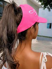 1/2 piezas Gorra de béisbol con coleta para mujer, gorra casual con moño desordenado, gorra ligera puntiaguda, gorra de sol de moda, adecuada para deportes al aire libre & uso casual diario - Gorro de pajarita - Ver 4