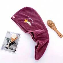 1pc Microfiber Magic Hair Drying Cap, Women's Quick Dry Shower Cap Headwrap, Soft Polyester Bath Cap, Super Absorbent Women's Headband With Button Closure - Multicolor - View 7