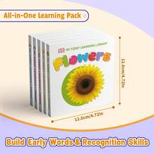 My First Learning Library Children's Reading Game Book, First Words Picture Board Book Set, Covering ABC, Animals, Flowers, Household Items And Transportation Learning - My First Learning Library - View 4