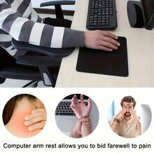 Soporte de extensión para brazo de escritorio con abrazadera, bandeja ergonómica de apoyo para el codo, soporte ajustable para el antebrazo, tablero de extensión de escritorio con abrazadera resistente, soporte para brazo para aliviar la presión de la muñeca, adecuado para oficina, juegos de computadora, estudio en casa, accesorio de actualización para escritorio de computadora - A - Ver 2