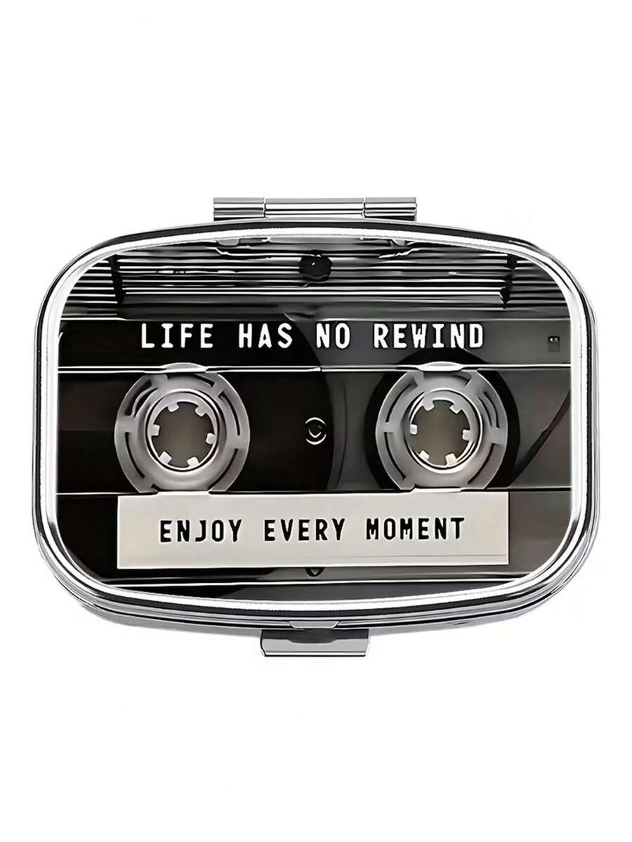 1pc 2D Flat, Vintage Vinyl Record Design Pill Box - Single Layer Metal Pill Storage Box, Suitable For Travel, Handbag Or Pocket - Perfect For Valentine's Day Gift - Unisex