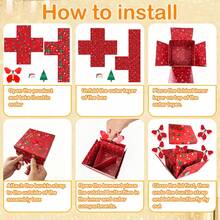 3D Christmas Butterfly Explosion Gift Box, Elegant Reusable Paper, Includes Dual Layer Box, 4 Butterflies, DIY Sticker, Card, Ribbons, Perfect For Holidays - View 4