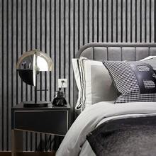1 Roll Dark Gray Grid Wood Grain Self-Adhesive Wallpaper/Modern Wallpaper/Waterproof Removable/Peel And Stick Wallpaper/Durable/Vinyl Contact Paper/Apartment Decor/Wall Decor/Home Decor/Suitable For Large Area Use/No Residue - Lead Gray Grille - View 2