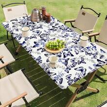 Dreamy Purple Butterfly & Floral Waterproof Tablecloth, Oil & Stain Resistant, Easy Clean Rectangular Dining Table Cover For Outdoor Camping, Picnic, Patio, Home Restaurant, Girly Decor - A - View 10